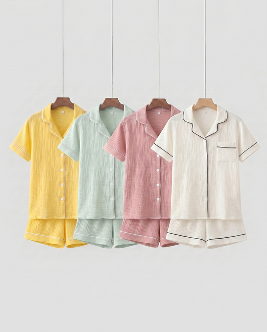 Pyjama en Mousseline de Coton Vaxau™ — Douceur Absolue