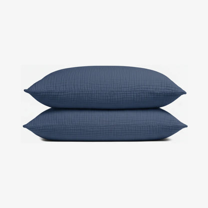 Taies d'Oreiller en Mousseline de Coton Vaxau™ — Lot de 2